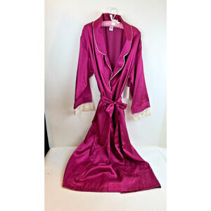 Womens robe vintage maroon garnet Ball Studio  small new with tags Ivory trim